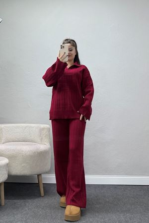 İkili Triko Takım Bordo - 1908.1247.