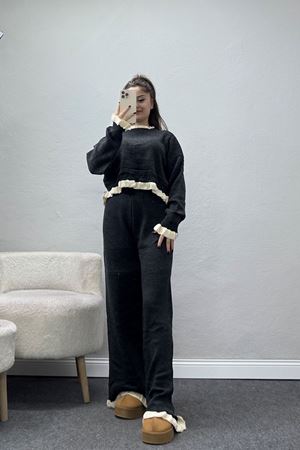 Fırfır Detay Triko Takım Antrasit - 2053.1247.