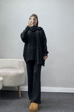 Atkılı 3'Lü Triko Takım Antrasit - 2288.1247.