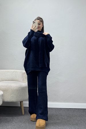 Atkılı 3'Lü Triko Takım Lacivert - 2288.1247.