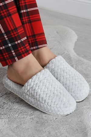 Peluş Ev Terliği Gri - 31475.264.