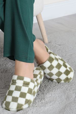 Peluş Ev Terliği Haki - 31427.264.