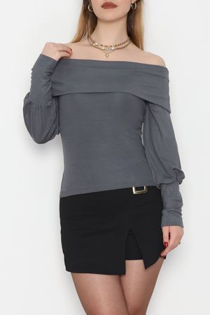 Buzzy Madonna Yaka Bluz Antrasit - 1003.2119.