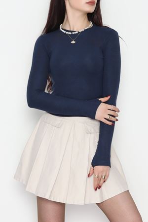 Bisiklet Yaka Kolu Fiyonklu Bluz Laci - 1045.2119.