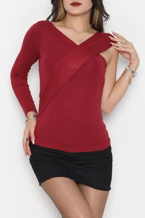 Tek Omuz Bluz Bordo - 1006.2119.