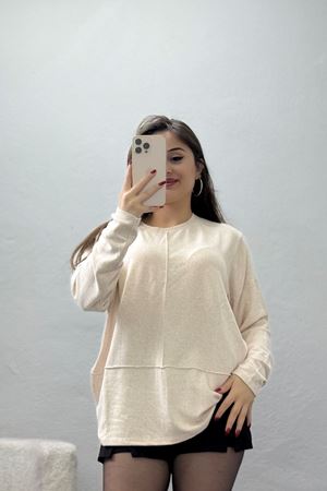 Yün Çilek Bluz Bej - 51065.2114.