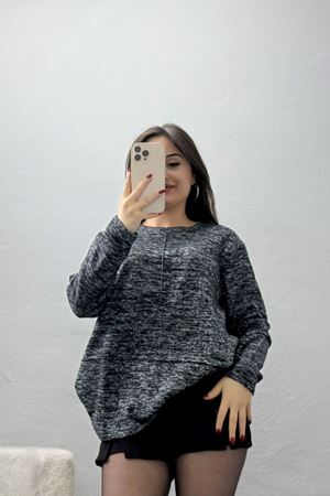 Yün Çilek Bluz Siyahfüme - 51065.2114.