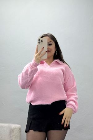 Yumuşak Dokulu Triko Pembe - 51109.1765.