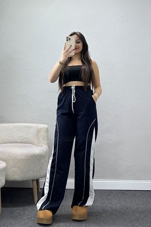 Şeritli 2 İplik Eşofman Altı Lacivert - 52102.1005.