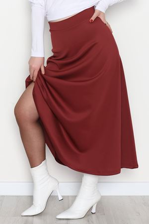 Puf Scuba Kumaş Uzun Etek Bordo - 51104.1355.