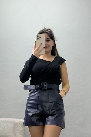 Tek Omuz Bluz Siyah - 1006.2119.
