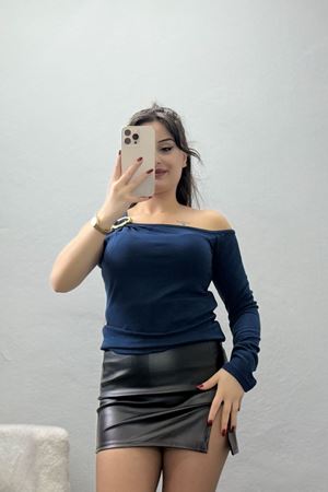 Buzzy Kumaş Tek Omuz Toka Detaylı Bluz Laci - 1010.2119.