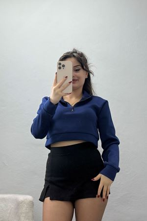 Scuba Yarım Fermuarlı Sweat Lacivert - 1066.2119.
