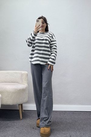 Bisiklet Yaka Raporlu İnterlok Takım Fümebeyaz - 42740.1567.