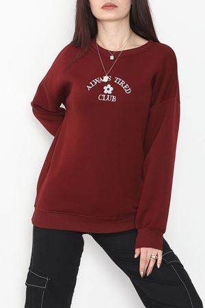 3 İplik Bisiklet Yaka Sweat Koyubordo - 42239.1878.