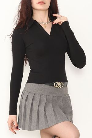 Ribana Kumaş Polo Yaka Body Siyah - 21938.200.