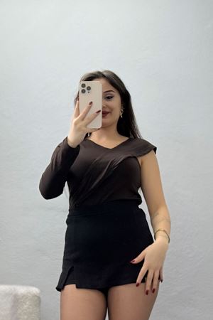 Tek Omuz Bluz Kahve - 1006.2119.