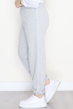 Biyeli Büyük Beden 2 İplik Eşofman Altı Gri - 50657.1005.