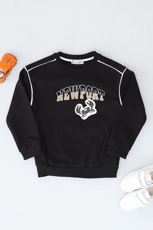 6-9 Yaş Nakışlı Çocuk Sweat Siyah - 2264208.1576.