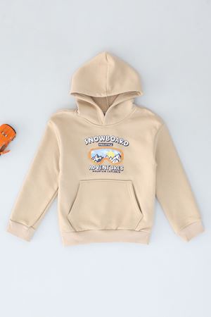 6-9 Yaş 3 İplik Şardonlu Sweat Bej - 2264234.1576.