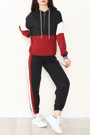 2 İplik Eşofman Takımı Siyahbordo1 - 8122.1005.