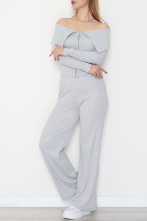 Madonna Yaka Likralı Kaşkorse İkili Takım Gri - 51089.1567.