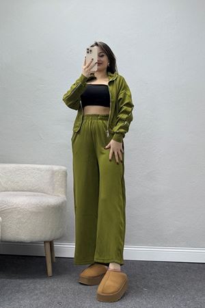 Gizli Şerit Modal Kumaş Takım Yeşil - 4134.1247.