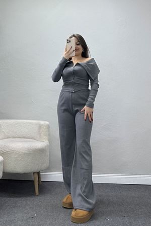 Madonna Yaka Likralı Kaşkorse İkili Takım Antrasit - 51089.1567.