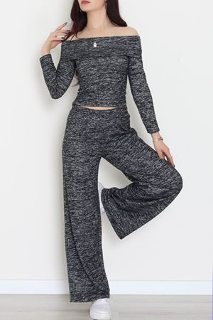 Madonna Yaka Yumoş Kumaş İkili Takım Siyah - 51095.2114.