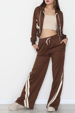 Keten Şertili 2 İplik Eşofman Takımı Kahvebej - 52079.1857.