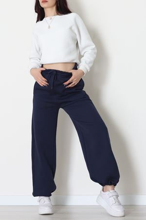 3 İplik Şardonlu Paça Stoperli Eşofman Altı Lacivert - 52069.2113.