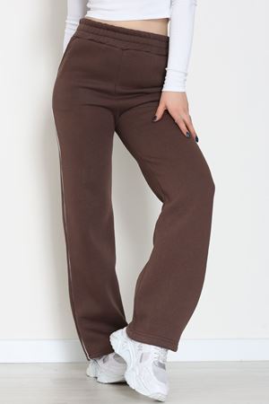 3 İplik Biyeli Palazzo Eşofman Altı Acıkahve - 30104.1878.