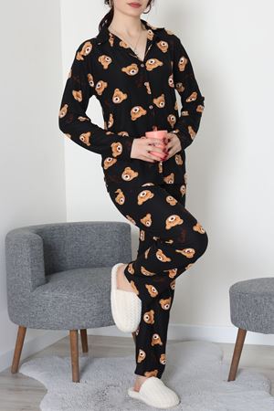 Düğmeli Süet Takım Siyahayıkafa - 450.1287.