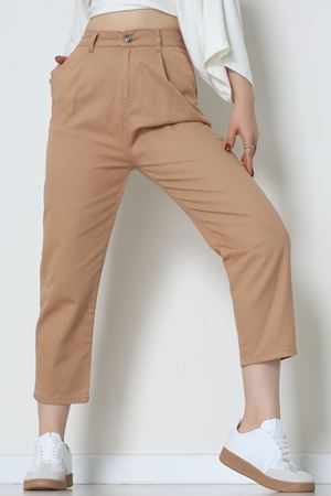 Gabardin Mom Pantolon Bisküvi - 42707.2121.