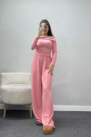 Madonna Yaka Yumoş Kumaş İkili Takım Pembe - 51095.2114.