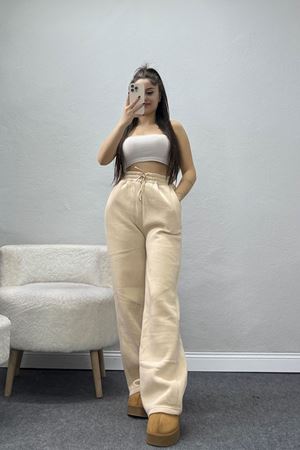 Palazzo 3 İplik Eşofman Altı Bej - 6000.1247.