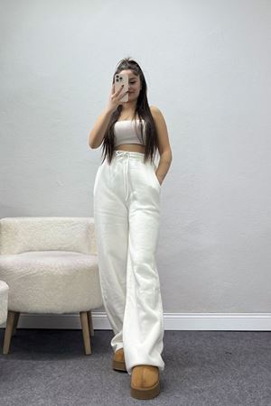 Palazzo 3 İplik Eşofman Altı Ekru - 6000.1247.