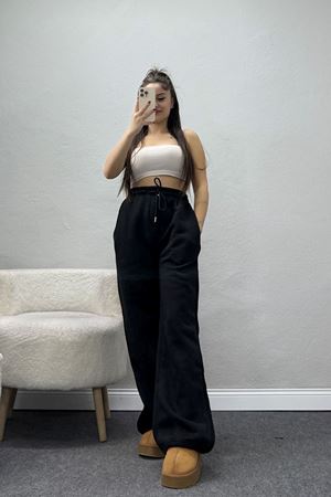 3 İplik Şardonlu Paça Stoperli Eşofman Altı Siyah - 52069.2113.