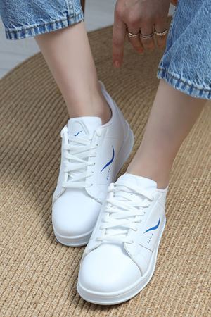 Baskılı Günlük Ayakkabı Beyazmavi - 30303.264.