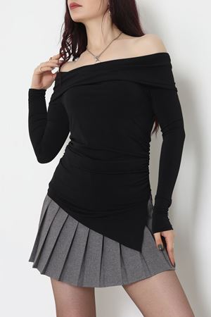 Sandy Madonna Yaka Bluz Siyah - 42804.1949.