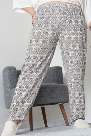 Büyük Beden Süprem Pijama Altı Beyazpembe - 55011.1567.