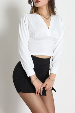 Sandy Derin V Yaka Bluz Ekru - 42807.1949.