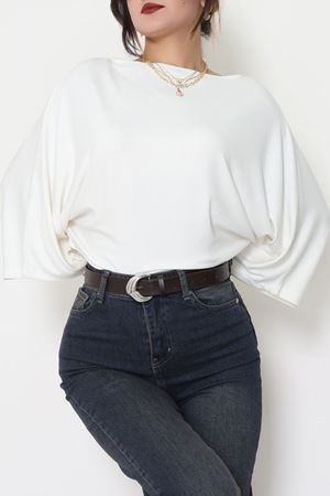 Viskon Ribana Yarasa Kol Bluz Ekru - 43563.1254.