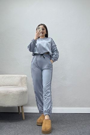 Biyeli 2 İplik Eşofman Takımı Grisiyah - 50744.1005.