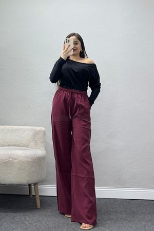 Soft Touch Dokuma Modal Pantolon Bordo - 30810.1837.
