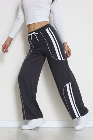 Şeritli 2 İplik Eşofman Altı Füme - 52172.1005.