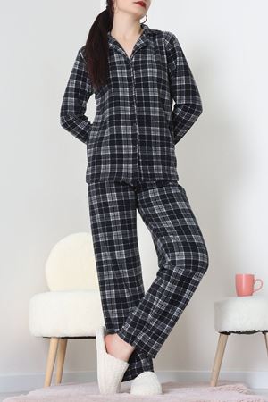 Önü Düğmeli Polar Takım Ekose - 451.1287.