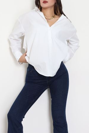 Çift Düğme Basic Gömlek Beyaz - 31254.448.