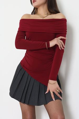 Sandy Madonna Yaka Bluz Bordo - 42804.1949.