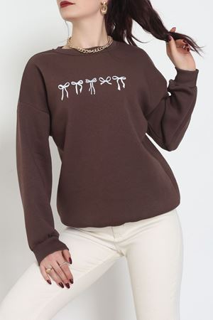 3 İplik Baskılı Sweat Kahve - 42243.1878.